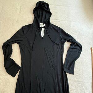 NWT Together by Spiegel Black Long Sleeve Hooded Maxi Dress Size 10
